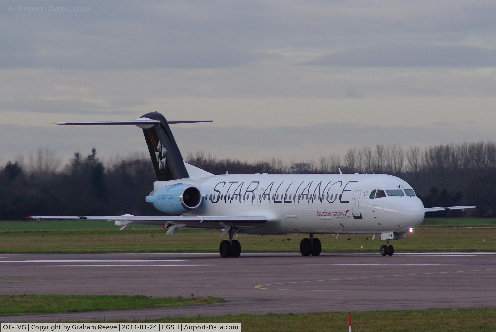 OE-LVG, 1994 Fokker 100 (F-28-0100) C/N 11520, Now showing a black tail.