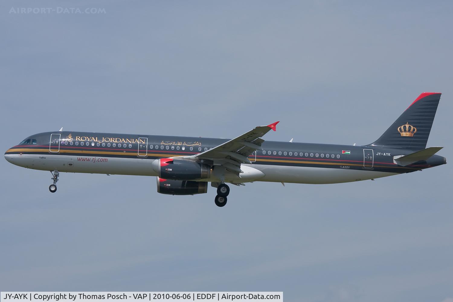 JY-AYK, 2008 Airbus A321-231 C/N 3522, Royal Jordanian