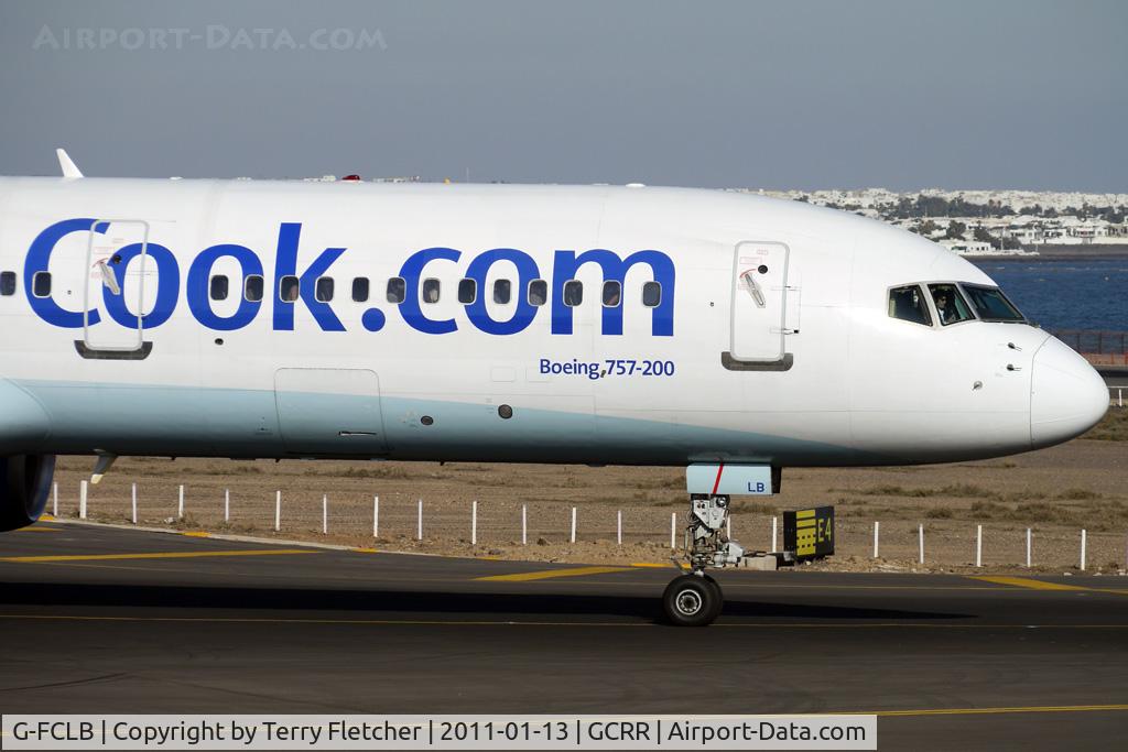 G-FCLB, 1997 Boeing 757-28A C/N 28164, Thos Cook's 1997 Boeing 757-28A, c/n: 28164 holding at Lanzarote Runway 03