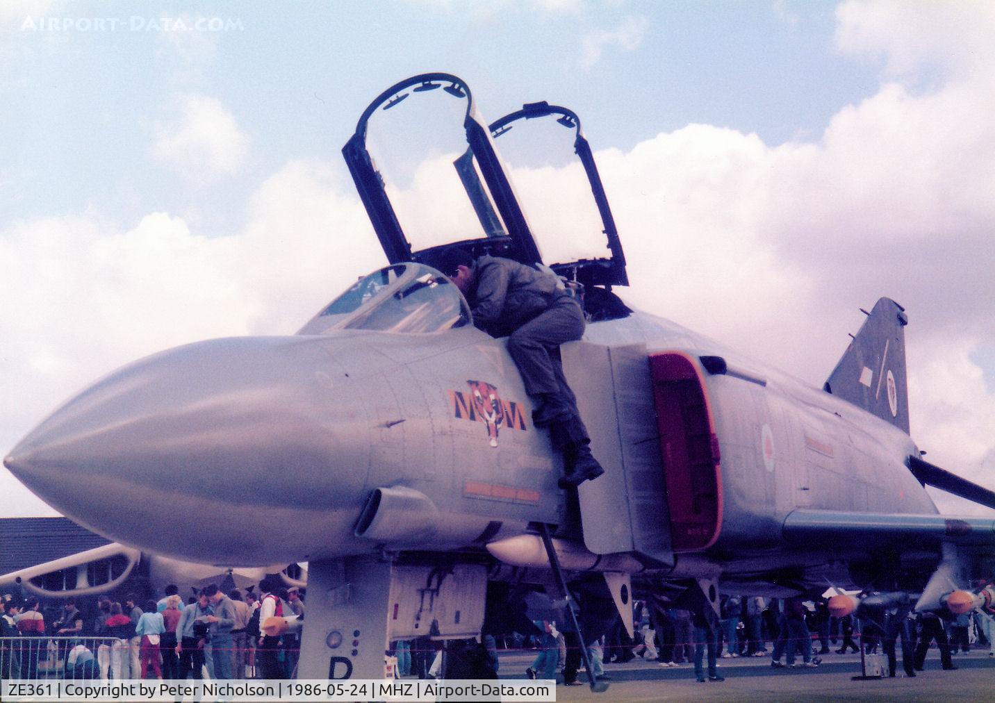 ZE361, McDonnell Douglas F-4J(UK) Phantom II C/N 2903, Phantom F-4J(UK) of 74 Squadron at RAF Wattisham on display at the 1986 RAF Mildenhall Air Fete.