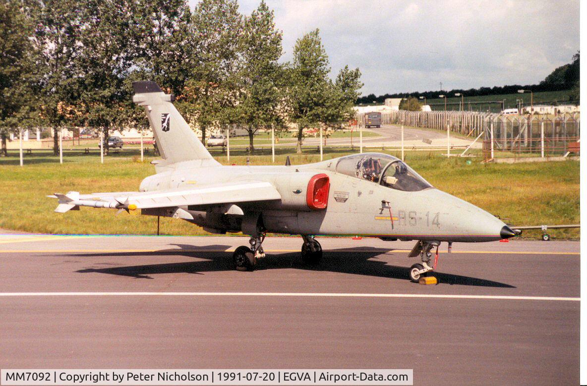 MM7092, 1988 AMX International AMX C/N IX004, Another view of the RSV AMX on the flight-line at the 1991 Intnl Air Tattoo at RAF Fairford.