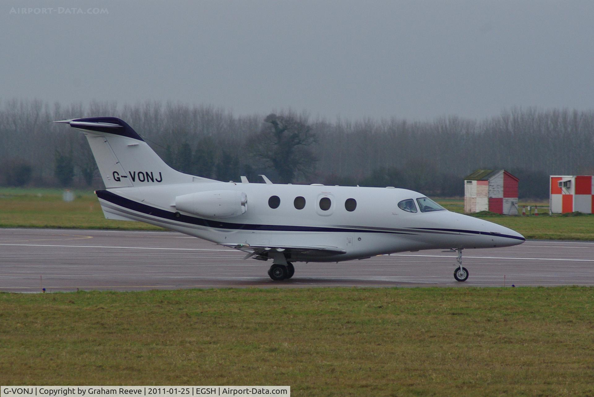 G-VONJ, 2003 Raytheon 390 Premier I C/N RB-66, About to depart.