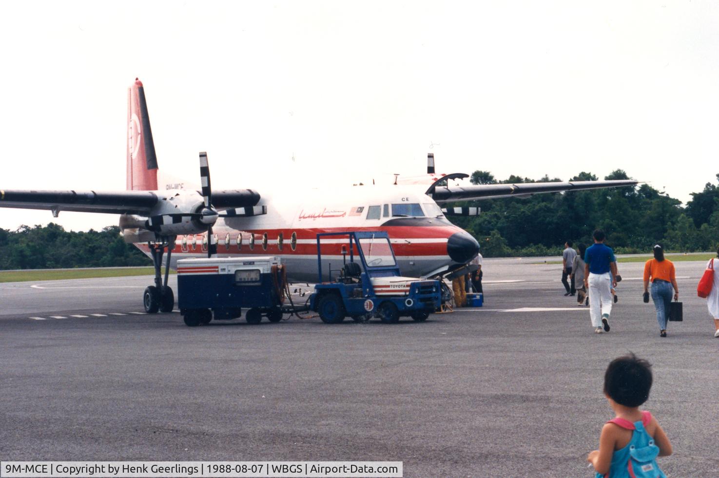 9M-MCE, 1971 Fokker F-27-500 Friendship C/N 10464, Malaysian Fokker F-27 bound for Miri , Aug '88