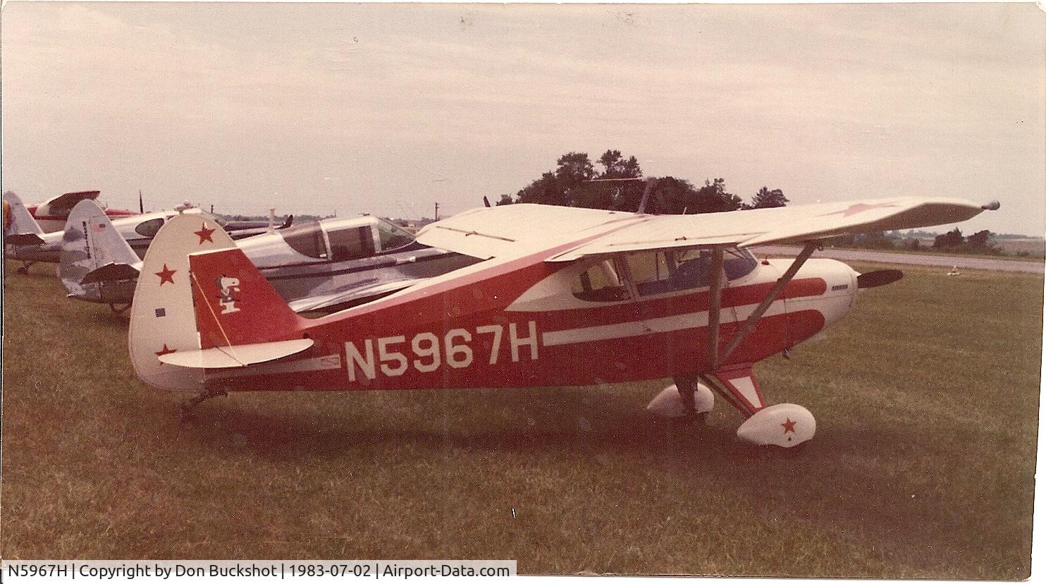 N5967H, 1949 Piper PA-16 Clipper C/N 16-590, I enjoyed this 4 pl, 108 Lyc, stick controlled for several years around Kansas City
