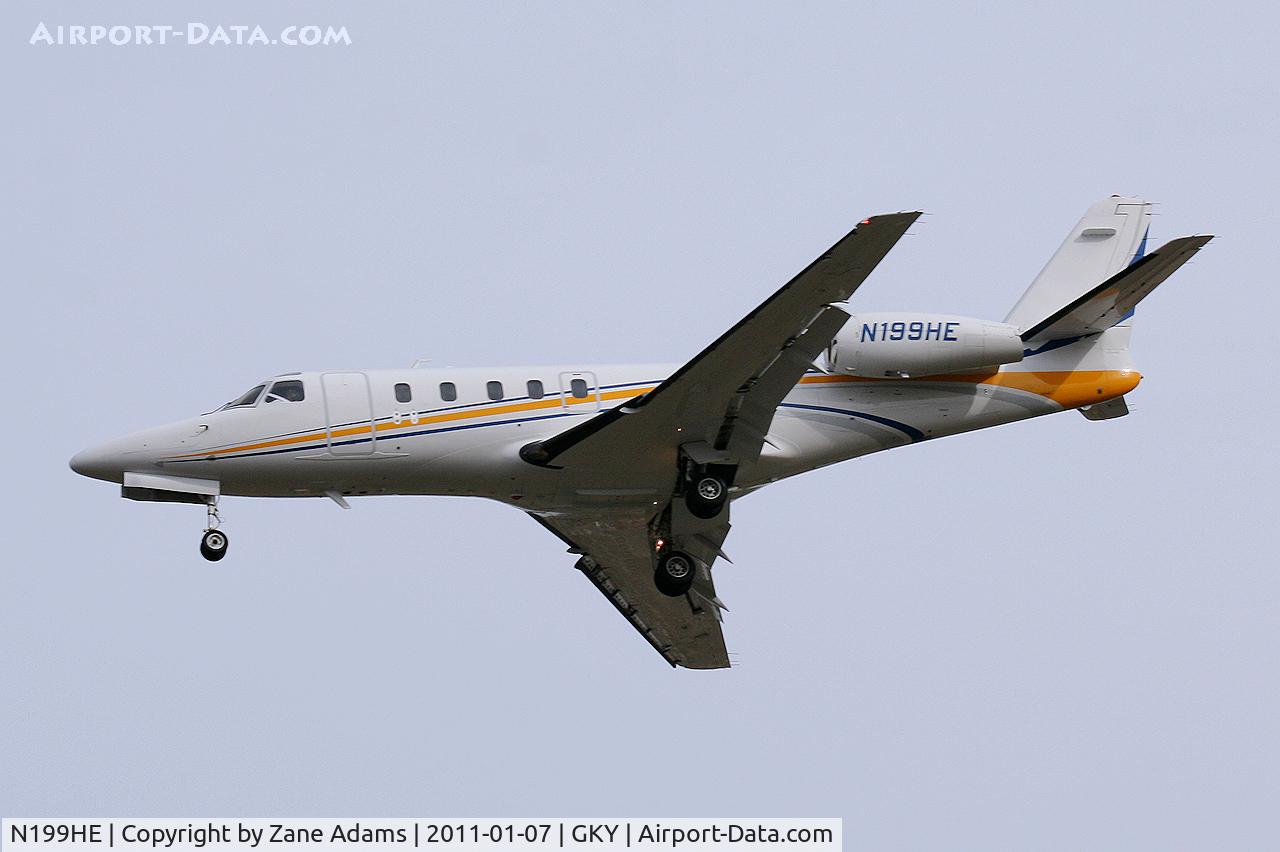 N199HE, Israel Aircraft Industries 1125 Westwind Astra C/N 027, 2011 Cotton Bowl game day traffic landing at Arlington Municipal Airport
