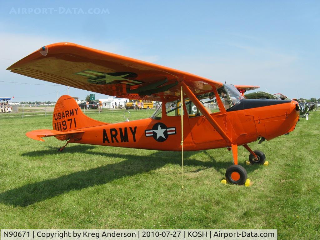 N90671, 1951 Cessna O-1A Bird Dog C/N 22285, EAA AirVenture 2010