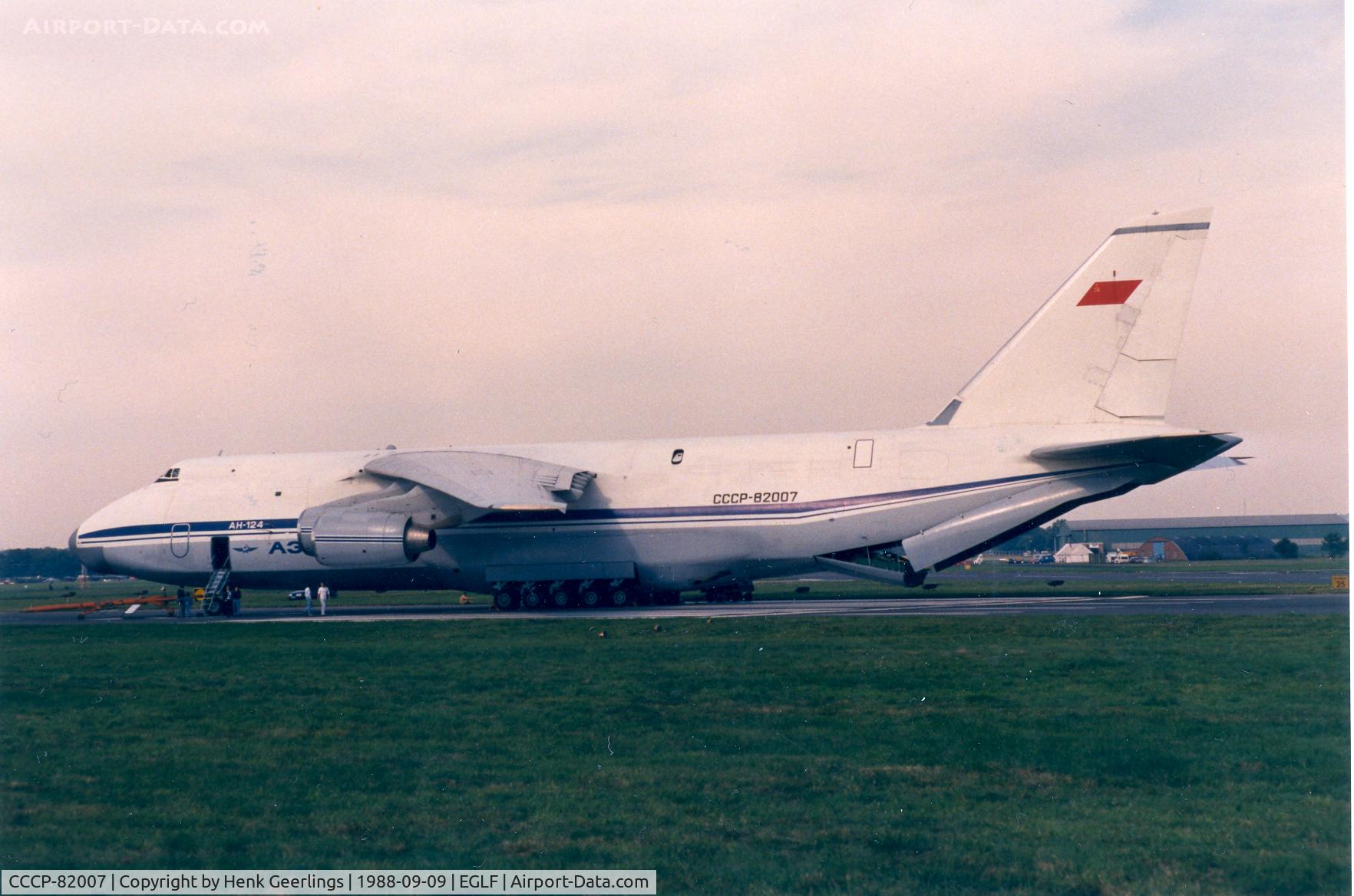 CCCP-82007, 1988 Antonov An-124-100 Ruslan C/N 19530501005, Farnborough Airshow Sep. '88