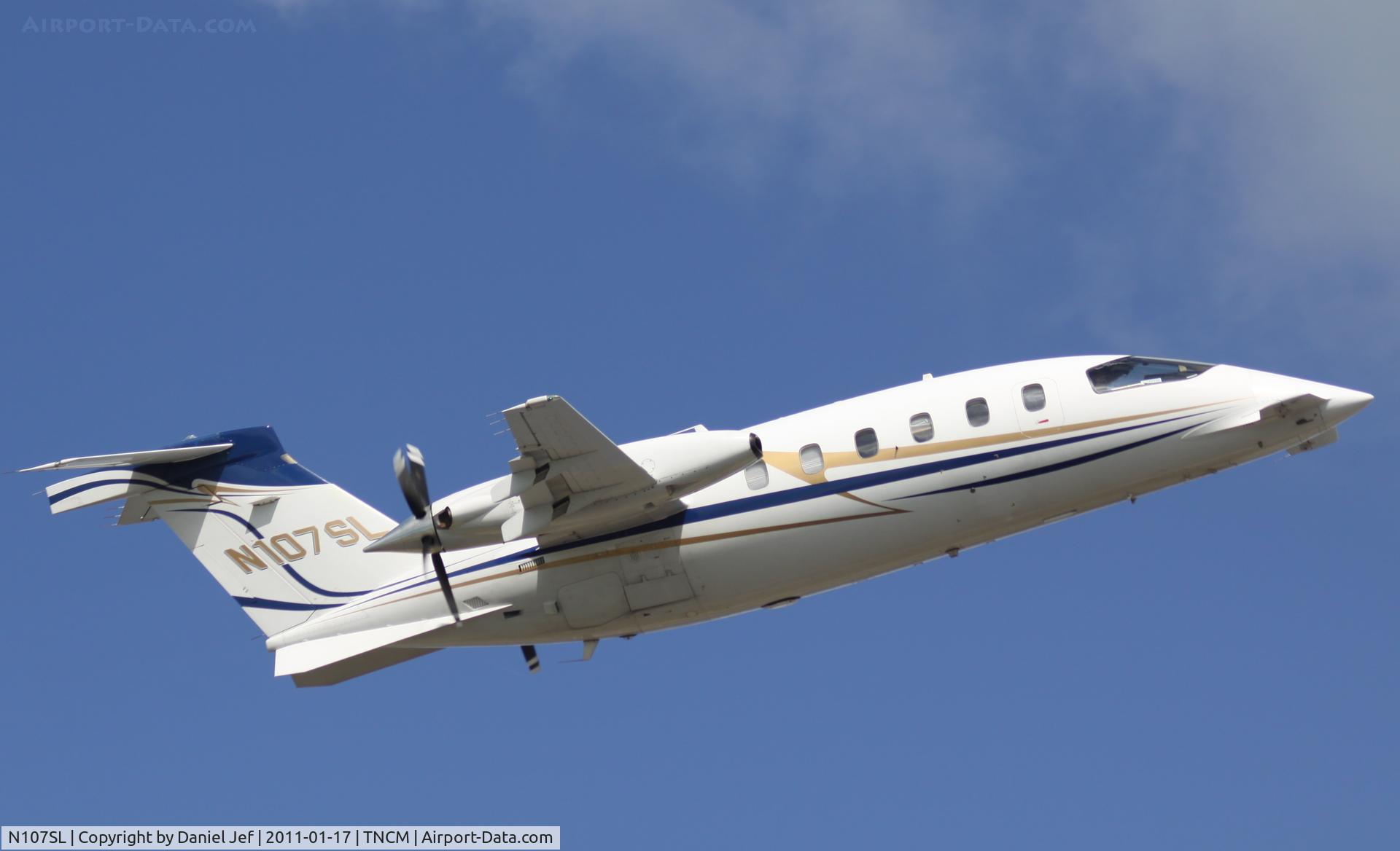 N107SL, 2003 Piaggio P-180 Avanti C/N 1073, N107SL departing TNCM