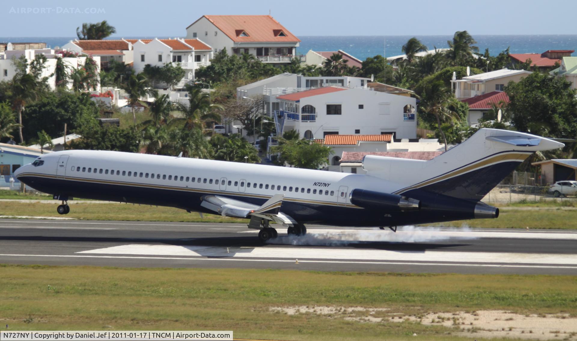 N727NY, 1973 Boeing 727-232 C/N 20646, N727NY touching down at TNCM