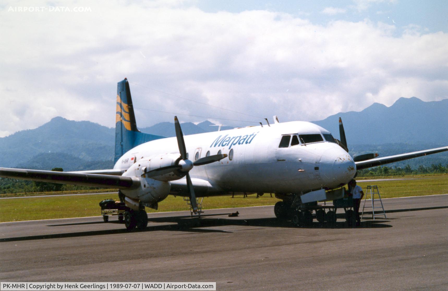 PK-MHR, 1971 Hawker Siddeley 748 Srs 2A C/N 1696, Merpati , HS 748 , Jul 1989