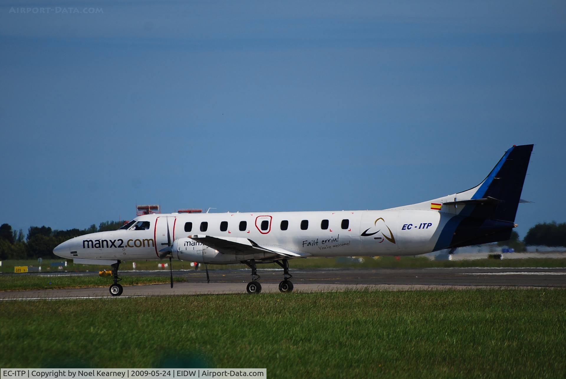 EC-ITP, 1992 Swearingen SA-226T Metro III C/N BC-789B, Operating for MANX2.COM, seen about to depart off Rwy 28.