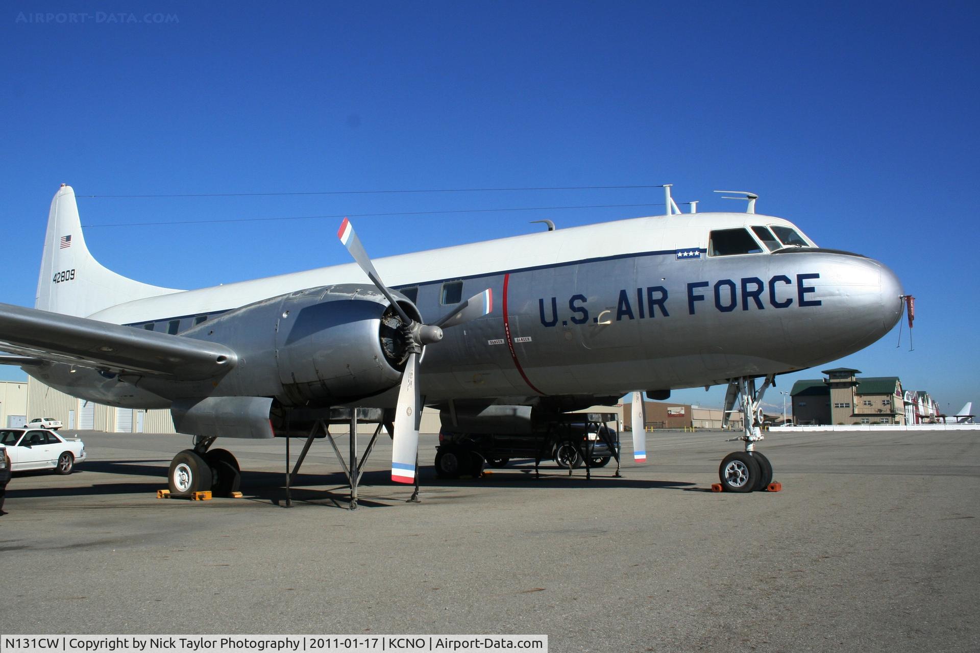 N131CW, 1954 Convair C-131D Samaritan C/N 205, Sitting outside Aero Trader at Chino