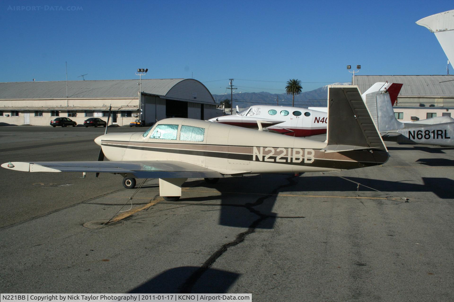 N221BB, 1968 Mooney M20C Ranger C/N 690006, Sitting in the Chino heat