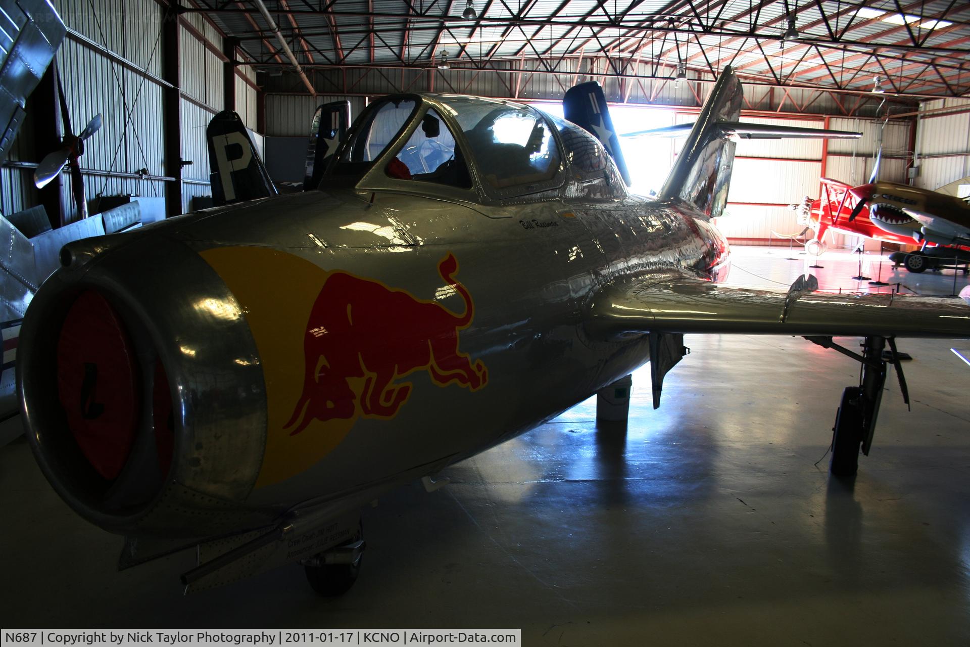 N687, 1953 Mikoyan-Gurevich MiG-15UTI C/N 1A02005, Mig 15UTI at Chino's planes of fame museum