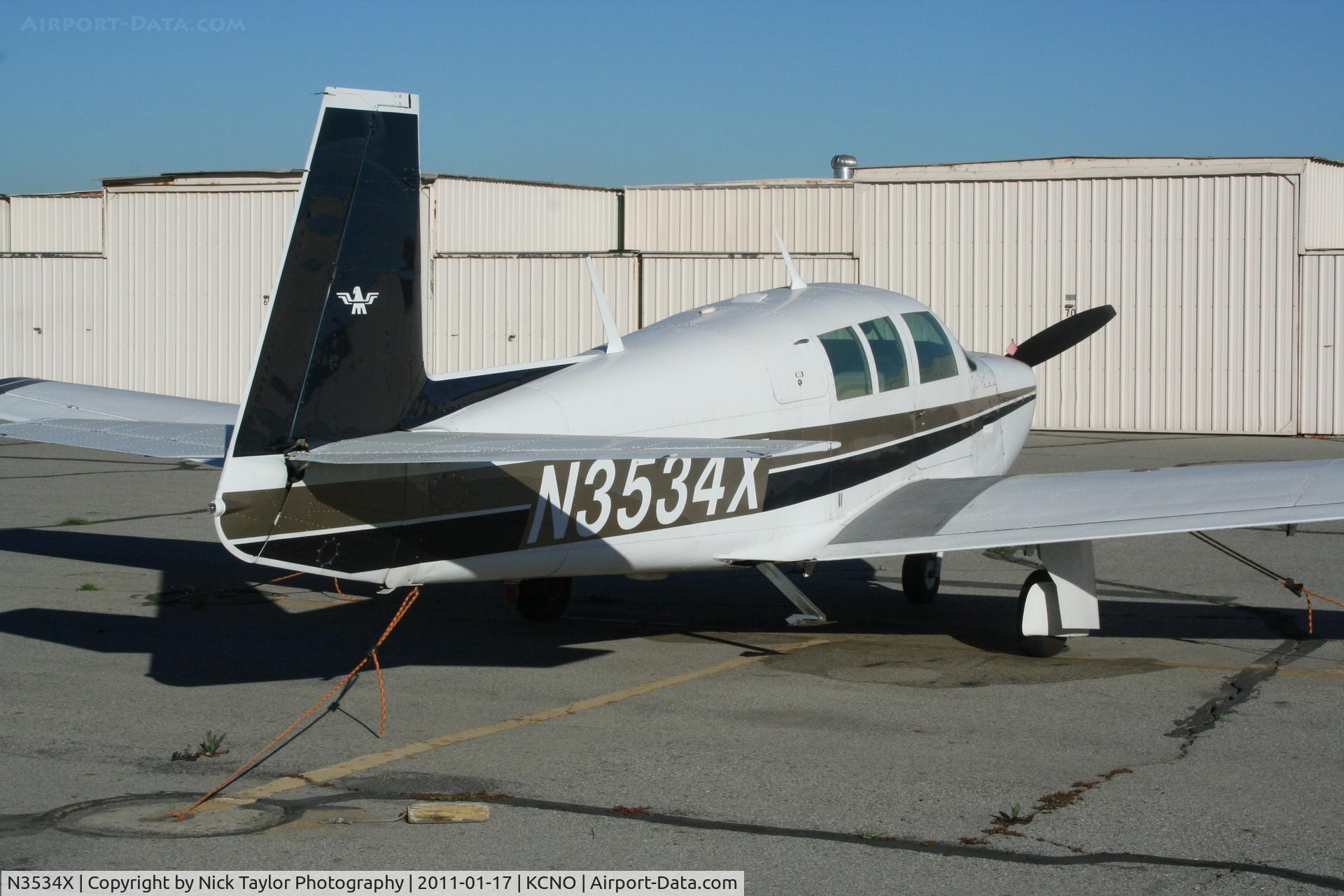 N3534X, 1966 Mooney M20F Executive C/N 670071, Sitting at Chino