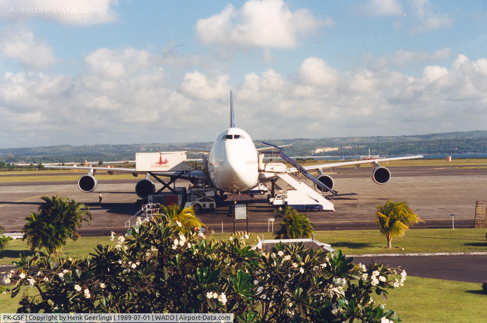 PK-GSF, 1982 Boeing 747-2U3B C/N 22769, Garuda B747 ready for the flt frm DPS to EHAM , Jul 1989