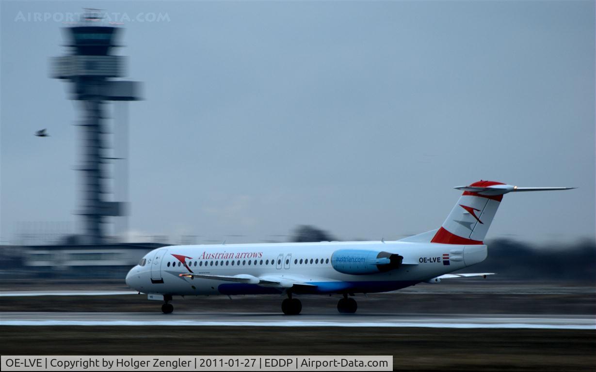 OE-LVE, 1994 Fokker 100 (F-28-0100) C/N 11499, Full throttle on rwy 08L.