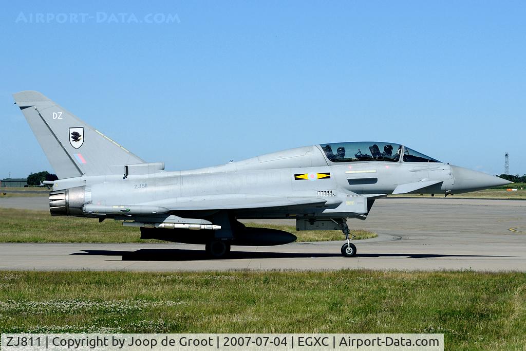 ZJ811, 2005 Eurofighter EF-2000 Typhoon T3 C/N 0049/BT012, When we were at Coningsby flying went on from eight to late. We left the base after seven PM.