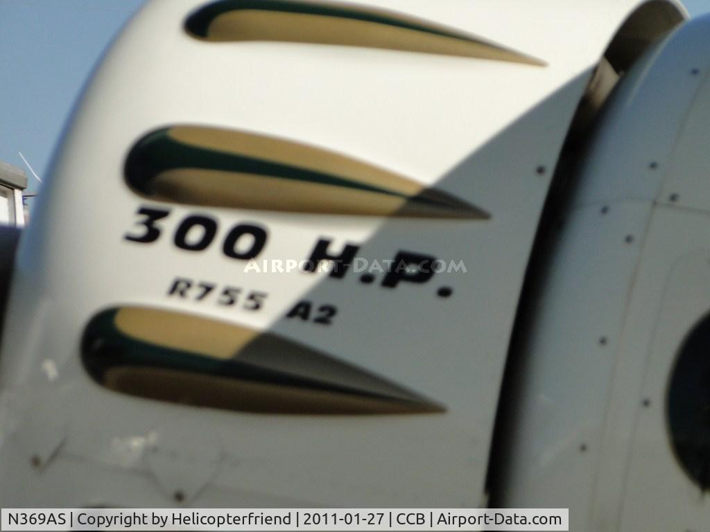 N369AS, 1992 Classic Aircraft Corp WACO YMF C/N F5C-046, Parked at Foothill Sales & Service and advertising engine information