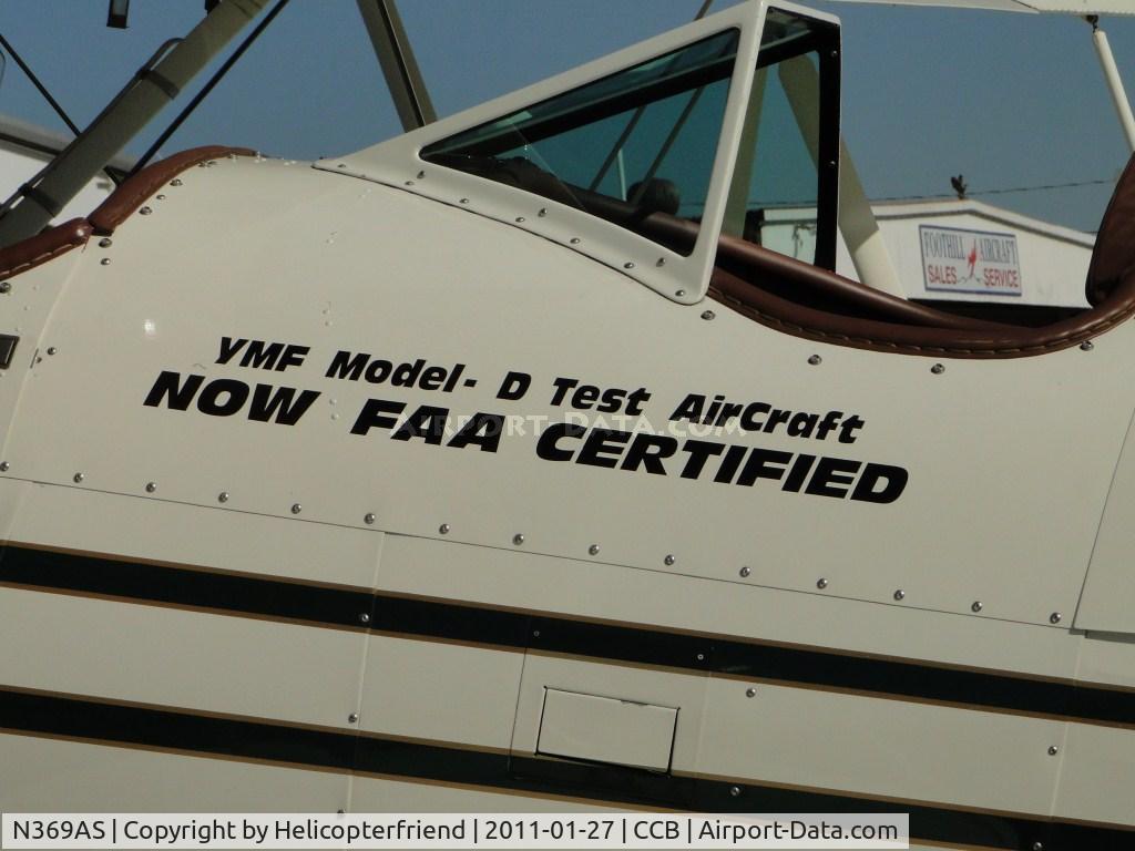 N369AS, 1992 Classic Aircraft Corp WACO YMF C/N F5C-046, Parked at Foothill Sales & Service and now indicates FAA Certified