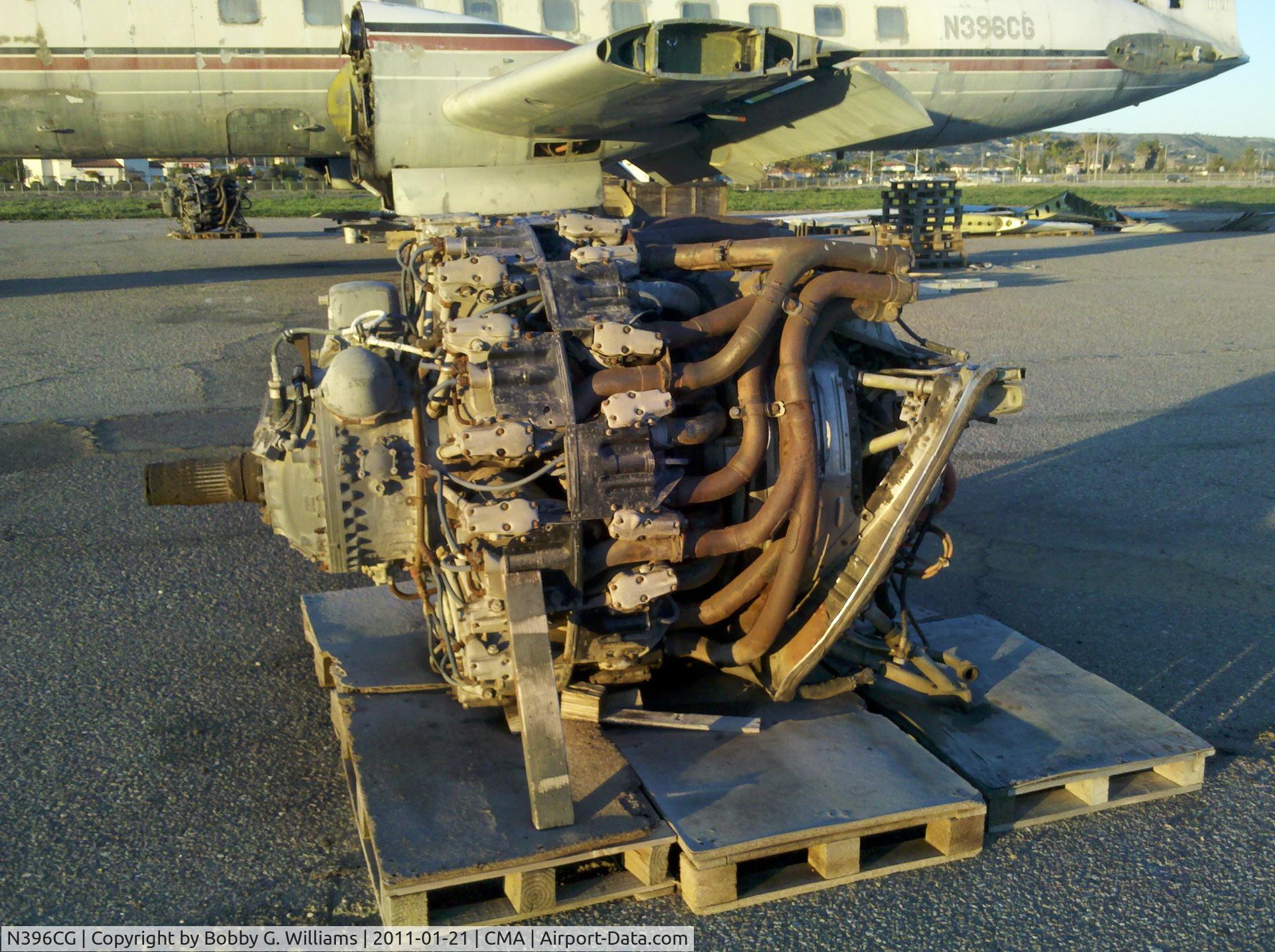 N396CG, 1948 Convair 240-5 C/N 93, 18 Cylinder P&Ws off the Convair and on the ground