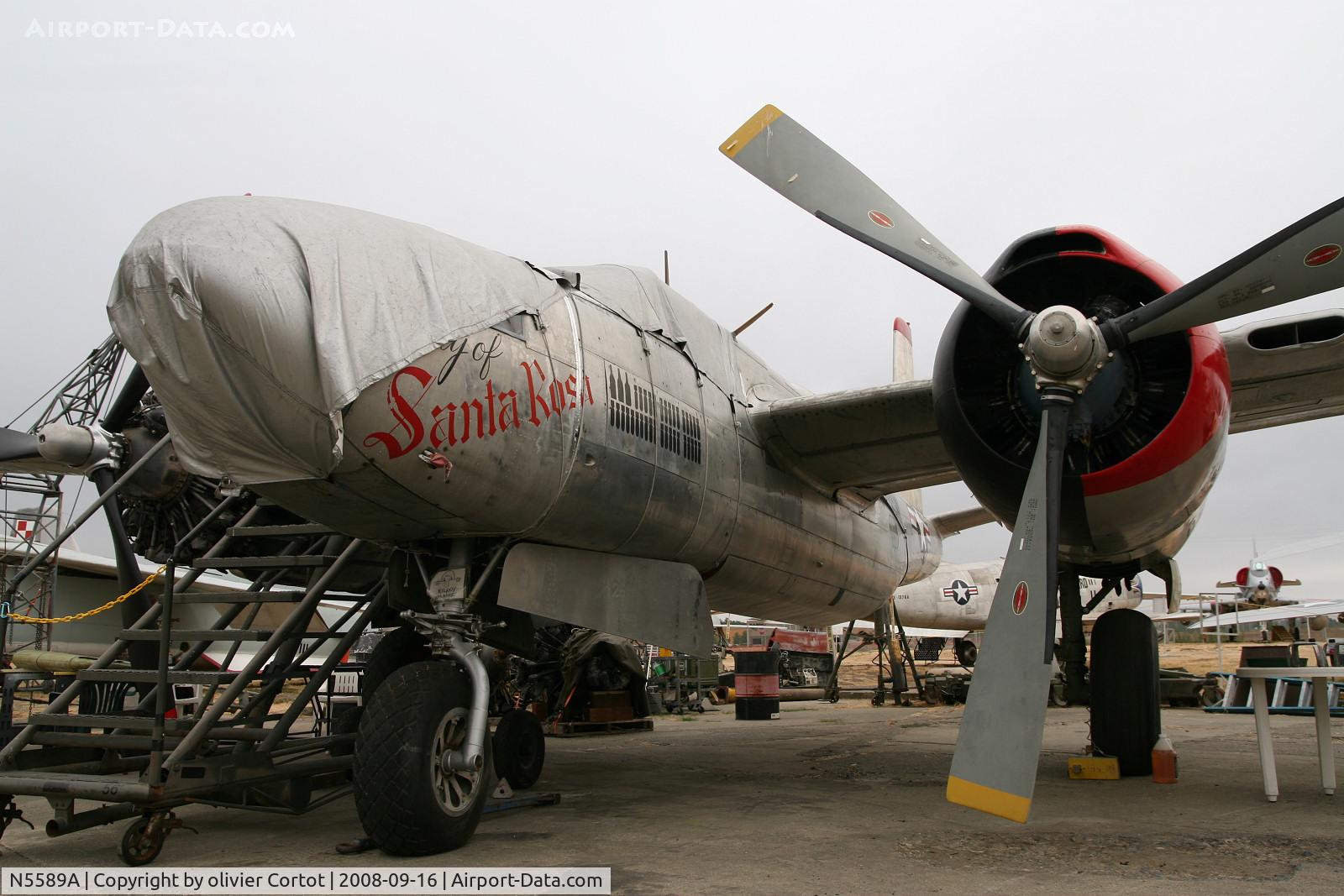 N5589A, 1941 Douglas B-26C Invader C/N 7016, Under heavy maintenance during my visit to the Pacific coast air museum