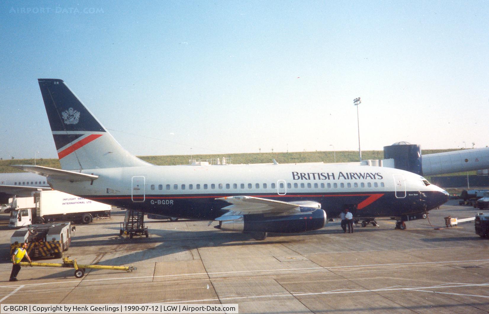 G-BGDR, 1980 Boeing 737-236 C/N 21805, British Airways , B737, Gatwick - Schiphol , Jul '90