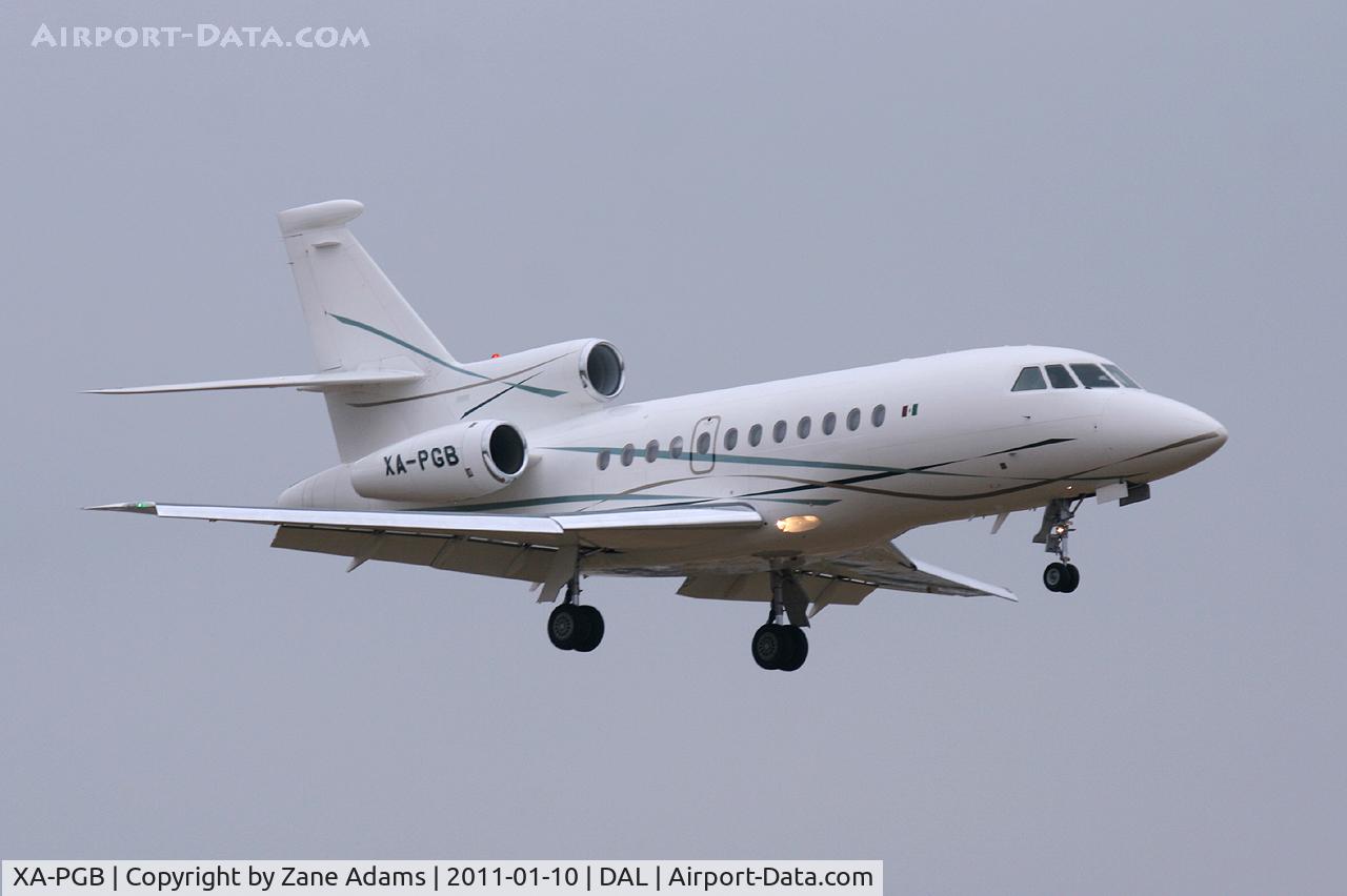 XA-PGB, Dassault Falcon 900EX C/N 129, Landing at Dallas Love Field