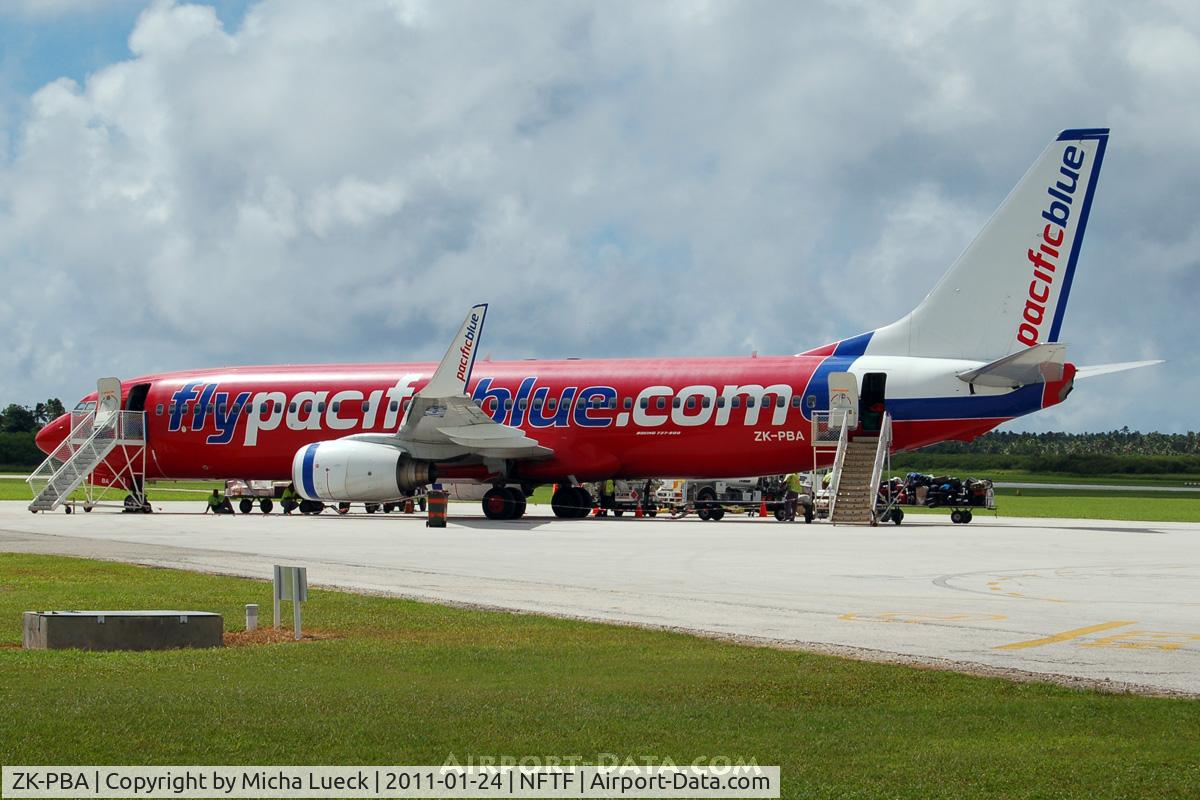 ZK-PBA, 2003 Boeing 737-8FE C/N 33796, At Nuku'alofa