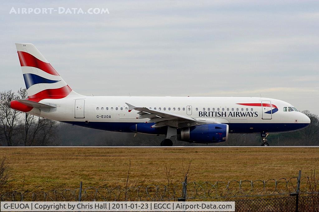 G-EUOA, 2001 Airbus A319-131 C/N 1513, British Airways A319 lining up on RW05L