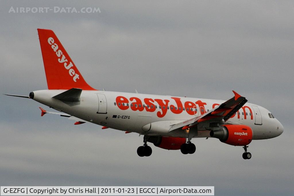 G-EZFG, 2009 Airbus A319-111 C/N 3845, Easyjet A319 on approach for RW05L
