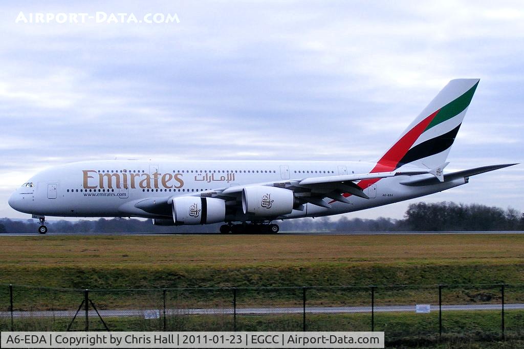 A6-EDA, 2007 Airbus A380-861 C/N 011, Emirates A380 making its first visit to MAN