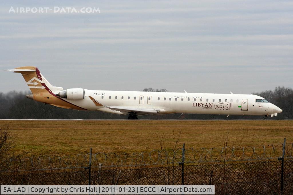 5A-LAD, 2008 Bombardier CRJ-900ER (CL-600-2D24) C/N 15214, Libyan Airlines CRJ-900 lining up on RW05L