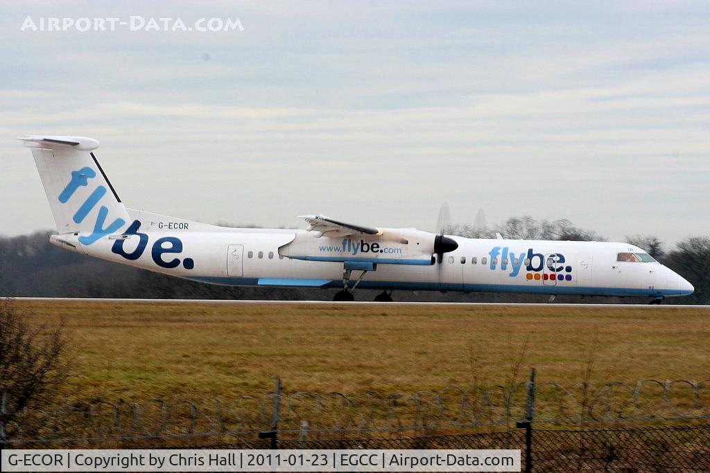 G-ECOR, 2009 De Havilland Canada DHC-8-402Q Dash 8 C/N 4248, flybe Dash-8 lining up on RW05L