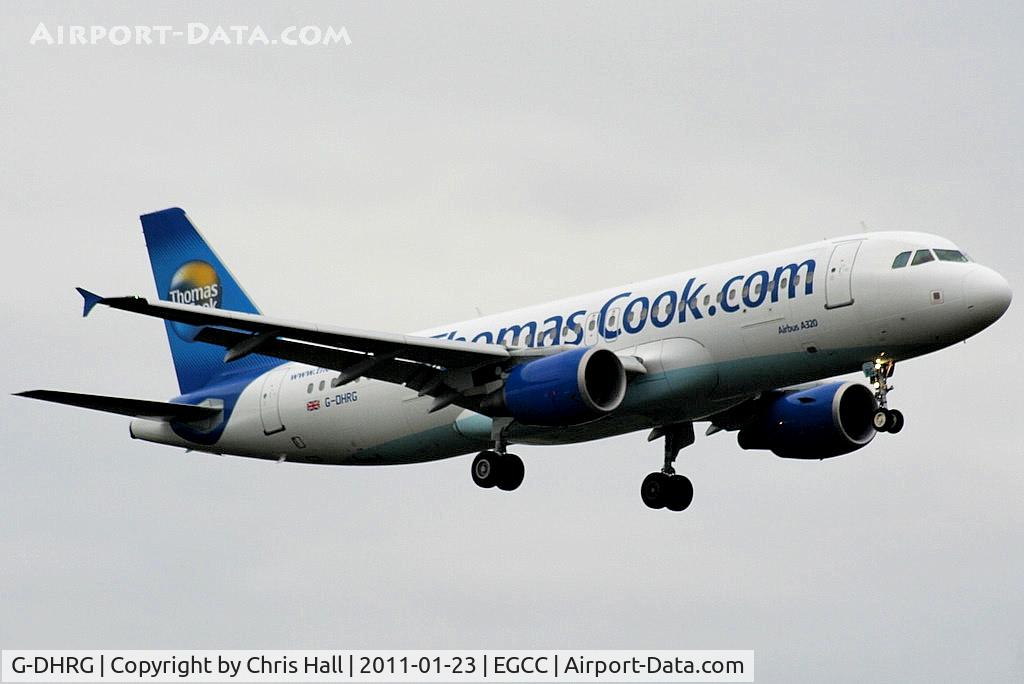 G-DHRG, 2003 Airbus A320-214 C/N 1942, Thomas Cook A320 on approach for RW05L