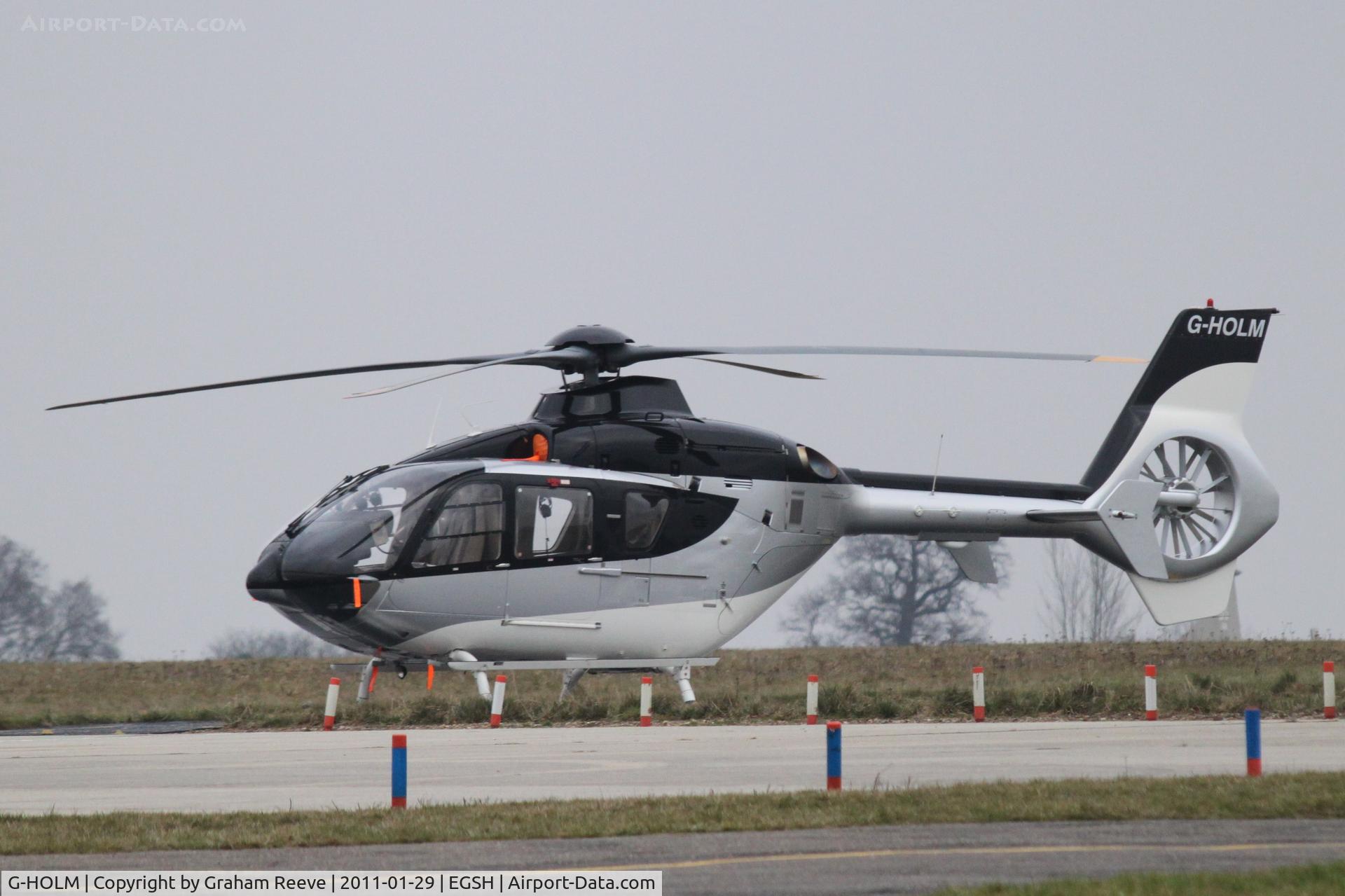 G-HOLM, 2007 Eurocopter EC-135T-2+ C/N 0574, Parked at Norwich.