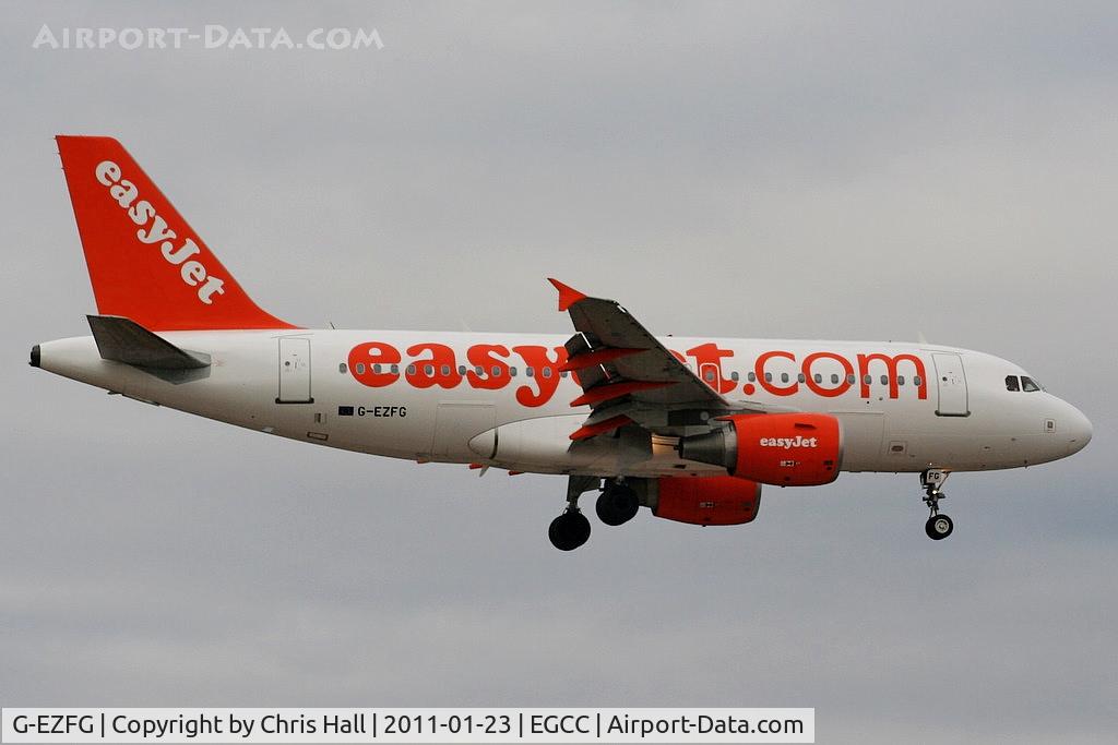 G-EZFG, 2009 Airbus A319-111 C/N 3845, easyJet A318 on approach for RW05L