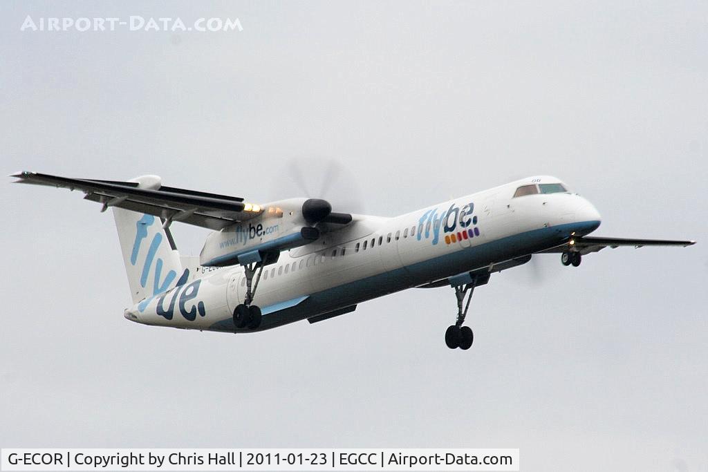 G-ECOR, 2009 De Havilland Canada DHC-8-402Q Dash 8 C/N 4248, flybe Dash-8 on approach for RW05L