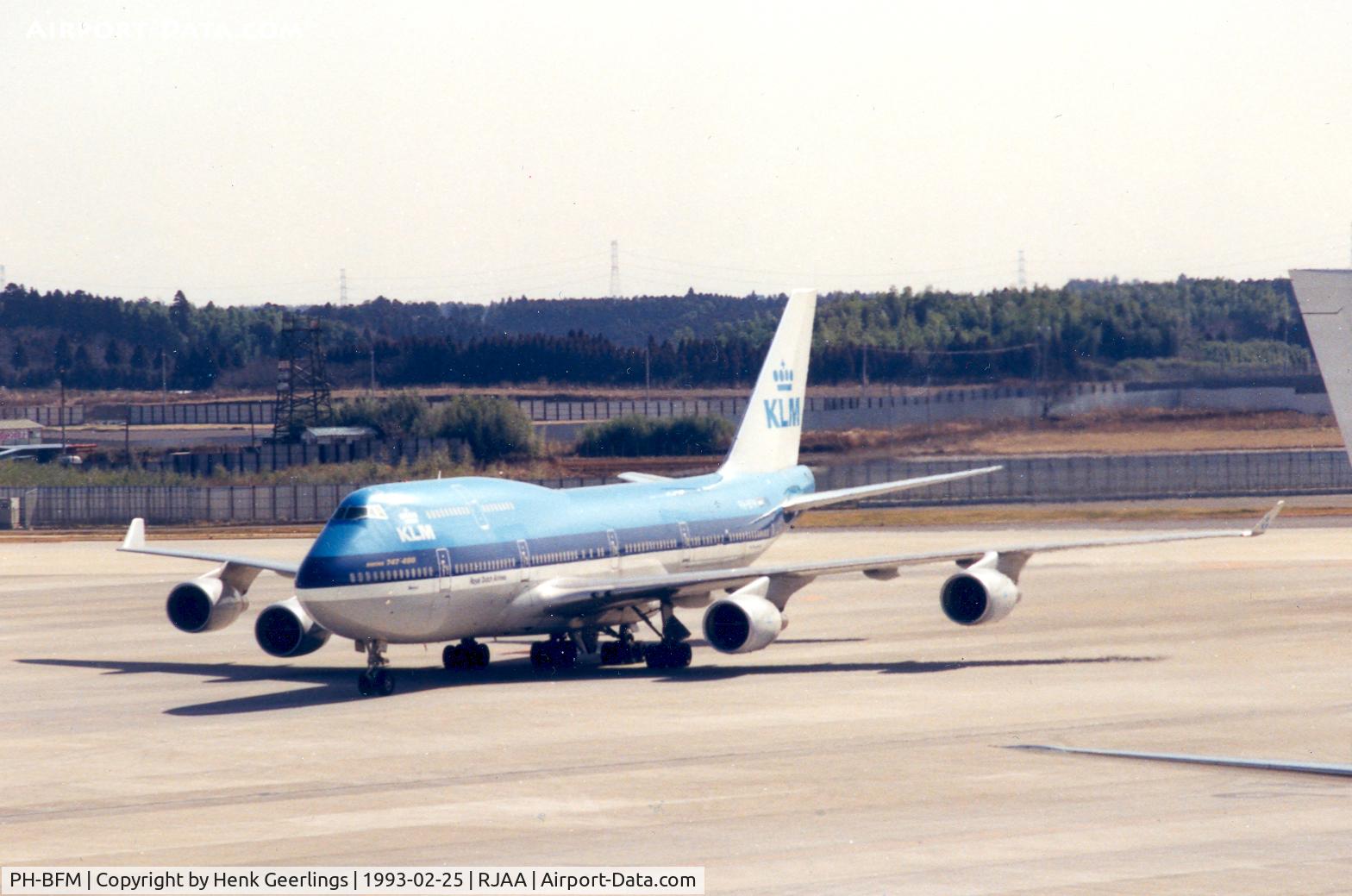 PH-BFM, 1992 Boeing 747-406BC C/N 26373, KLM , incoming flt from Amsterdam, Narita , Feb '93