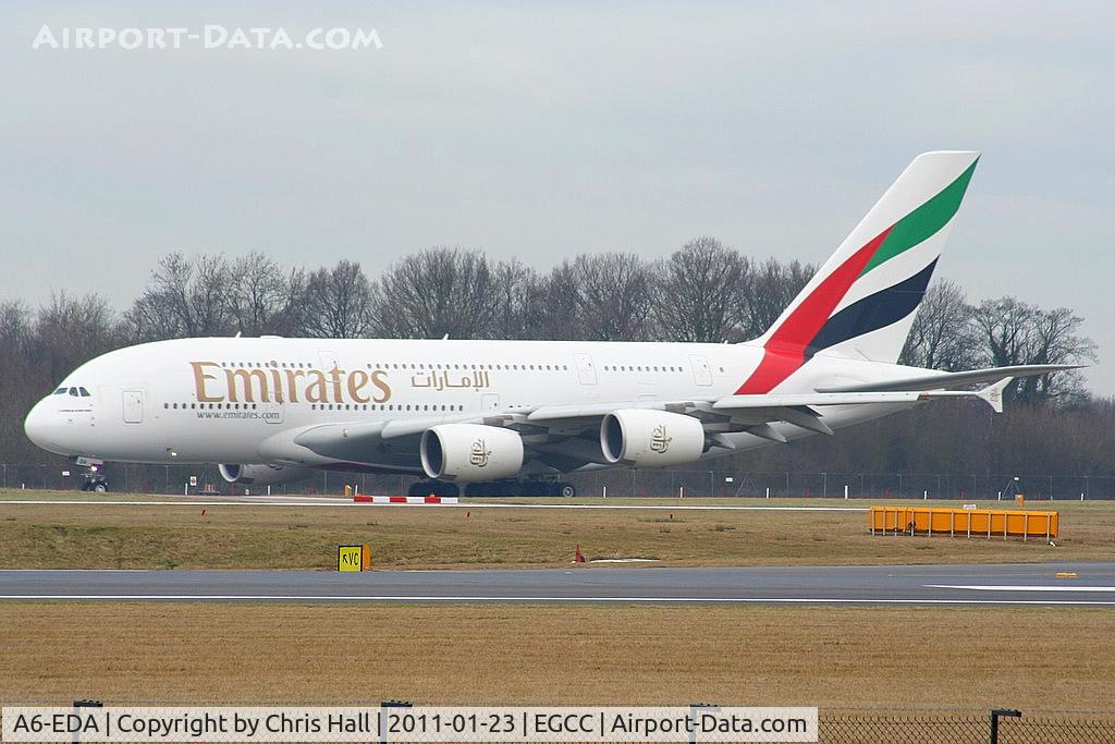 A6-EDA, 2007 Airbus A380-861 C/N 011, Emirates A380 taxiing to RW05R