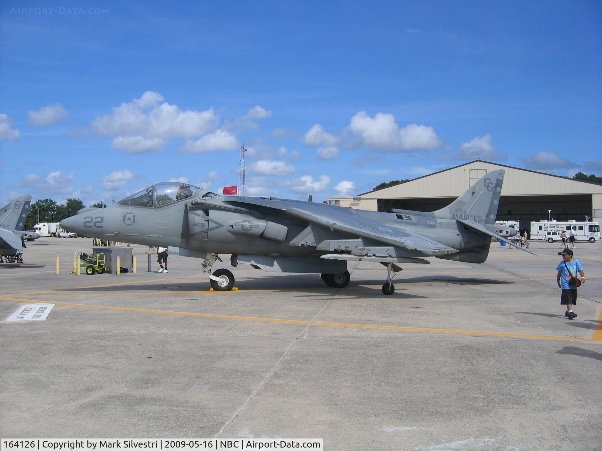 164126, McDonnell Douglas AV-8B Harrier II C/N 202, Static at Marine Corps Air Station Beaufort