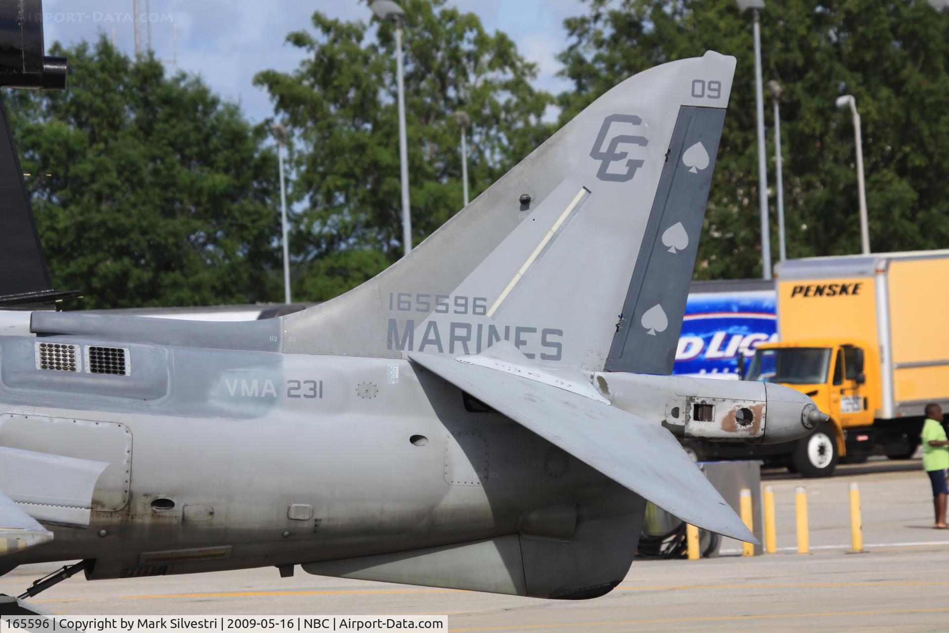 165596, McDonnell Douglas AV-8B Harrier II C/N 333, Static at Marine Corps Air Station Beaufort