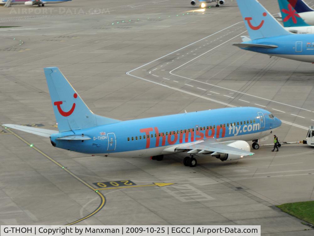 G-THOH, 1997 Boeing 737-31S C/N 29058, Pushing back from stand