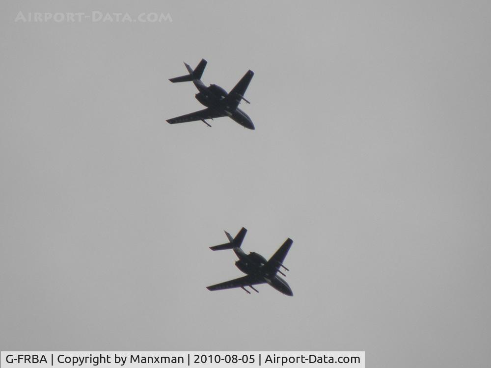 G-FRBA, 1970 Dassault Falcon 20 C/N 178, Along with G-FRAO. Over Pickering, North Yorkshire