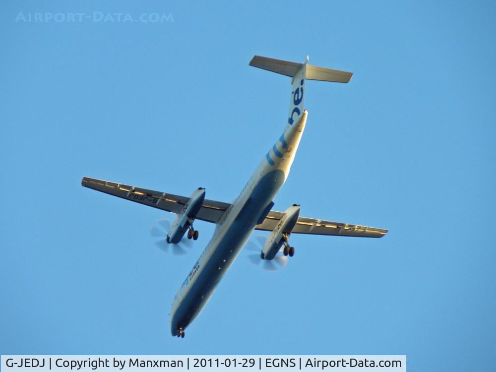 G-JEDJ, 2002 De Havilland Canada DHC-8-402Q Dash 8 C/N 4058, Flybe Dash 8 G-JEDJ approaching Runway 08 with an arrival from Gatwick