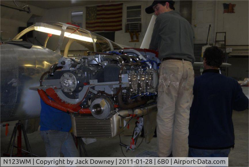 N123WM, 1967 Beech 56TC C/N TG-15, new engines going on.