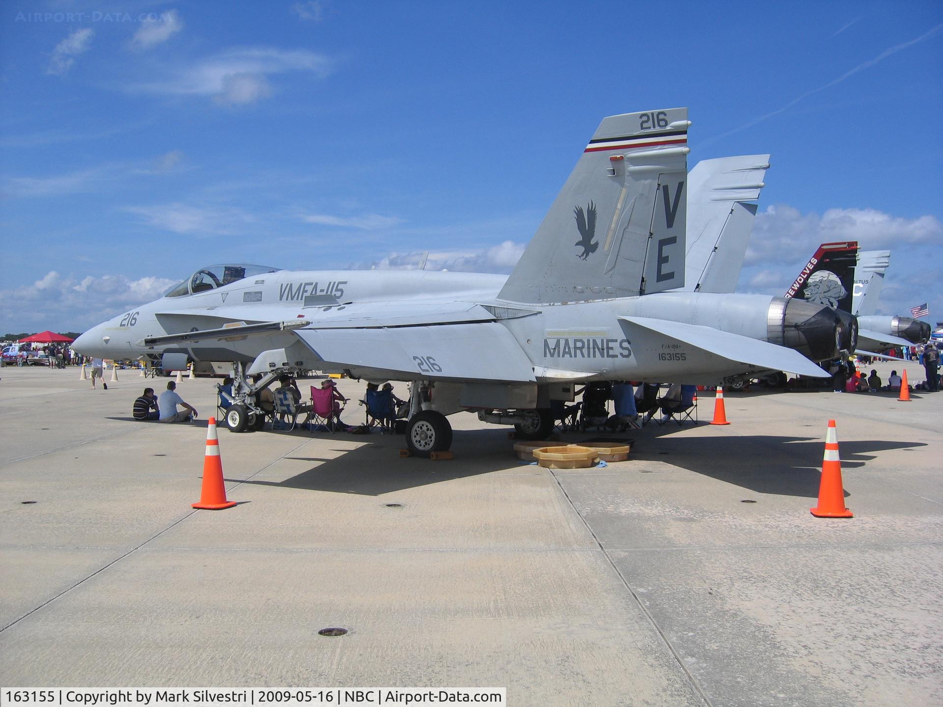 163155, McDonnell Douglas F/A-18A Hornet C/N 0582/A489, Static at Marine Corps Air Station Beaufort