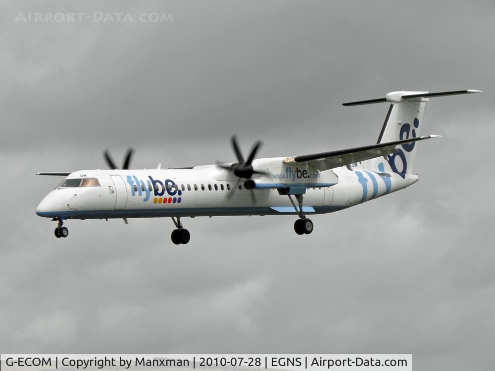 G-ECOM, 2008 De Havilland Canada DHC-8-402Q Dash 8 C/N 4233, Finals for Rwy 26