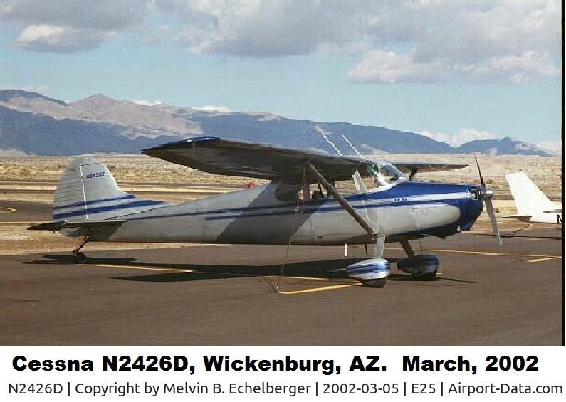 N2426D, 1952 Cessna 170B C/N 20578, My 1952 Cessna 170B, at Wickenburg AZ, Airport stopped for fuel on the way back from the Casa Grande AZ Fly-in
