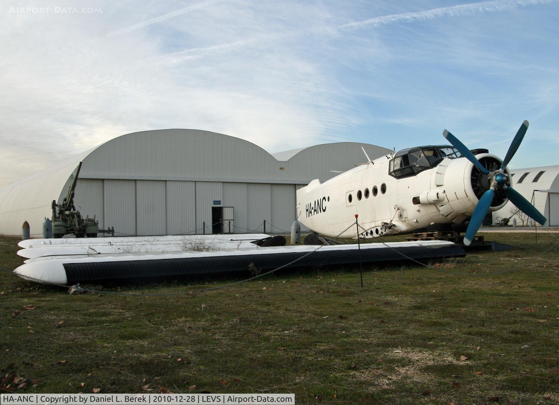 HA-ANC, 1962 Antonov An-2T C/N 1G27-21, This Hungarian-registered biplane awaits restoration at the Museo del Aire; I cannot identify the previous owner - probably a parachuting club.